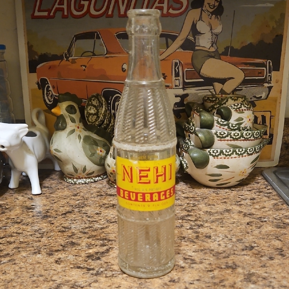 Vintage NEHI Beverages Glass Bottle Soda Pop BELOIT, KS